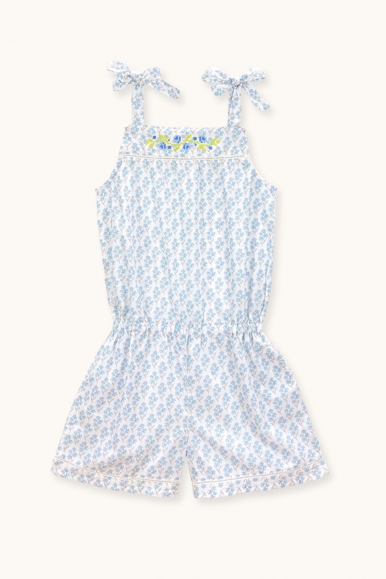Grace embroidered cross-stitch jumpsuit