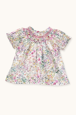 Meryl blouse hand-smocked in Liberty