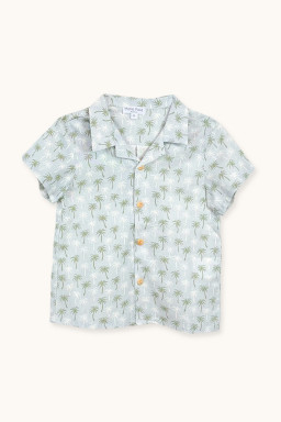 Chemise Caraibe palmiers bleus