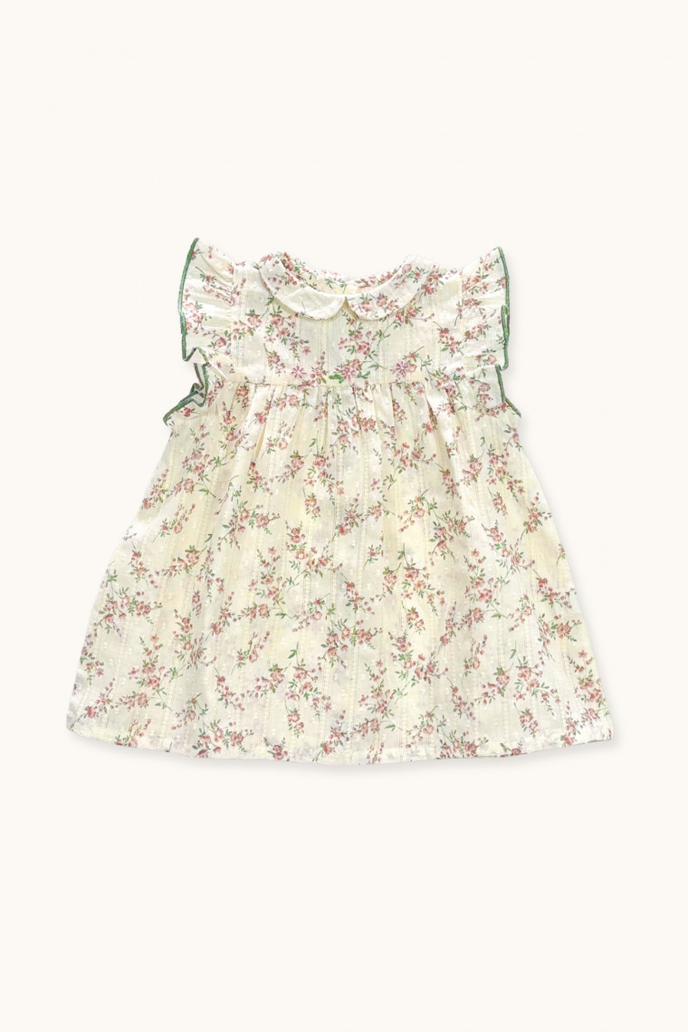 Robe Bianca Bianca brodée en plumetis roses bouquet