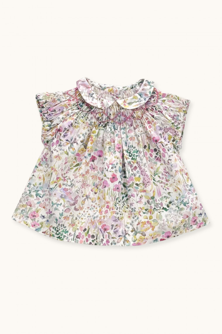 Blouse Bébé Pirouette smockée en Liberty