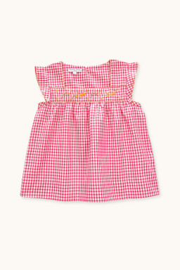 Blouse VERA brodée à carreaux vichy