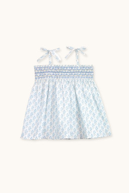 Indie top hand smocked Primrose blue