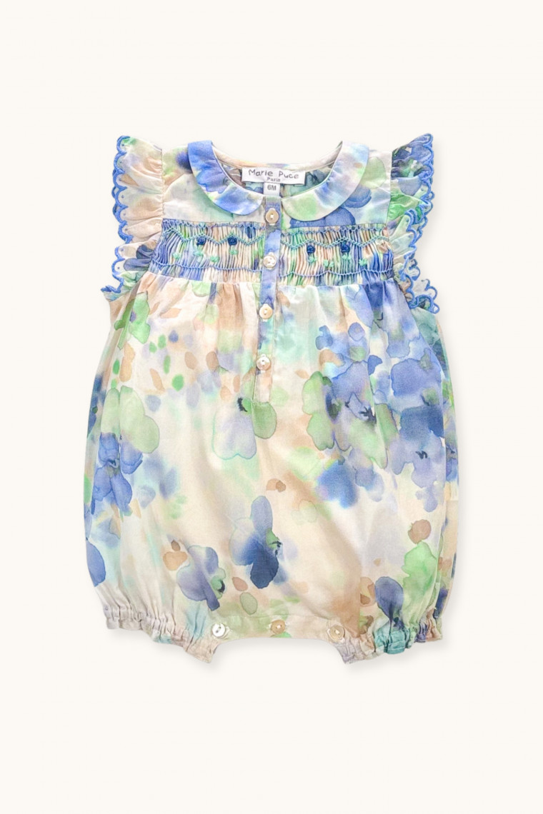 Agata hand-smocked romper