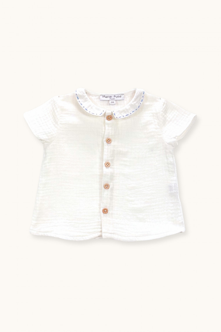 Chemise bébé Luke à col brodé
