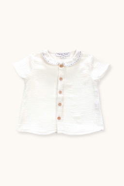 Chemise bébé Luke à col brodé