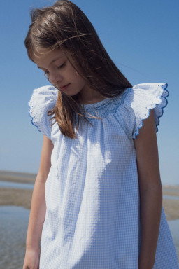 Stella dress hand-smocked in gingham