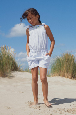 Grace embroidered cross-stitch jumpsuit