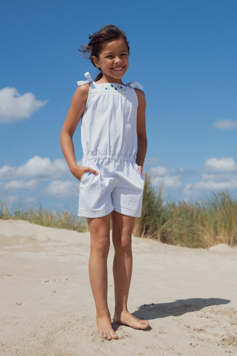 Grace embroidered cross-stitch jumpsuit