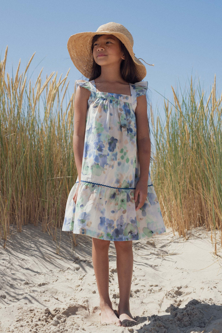 Robe Sally Blue frozen flowers