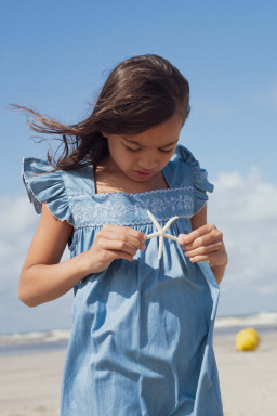 Eden dress with cross-stitch embroidery