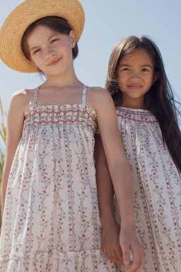 Diva sundress hand-smocked Roses farandole