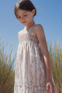 Diva sundress hand-smocked Roses farandole