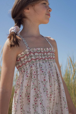Diva sundress hand-smocked Roses farandole