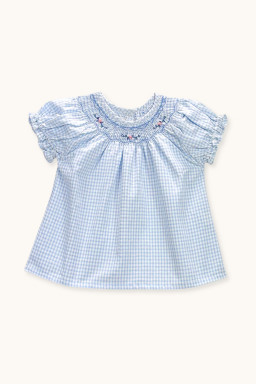 Meryl blouse hand-smocked in gingham