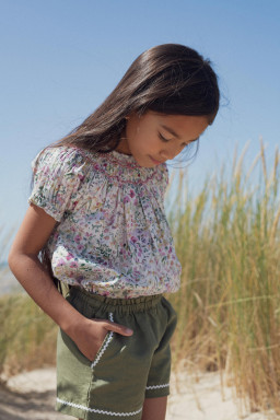 Meryl blouse hand-smocked in Liberty