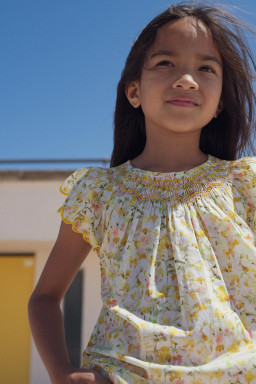 Paloma blouse hand-smocked in Liberty