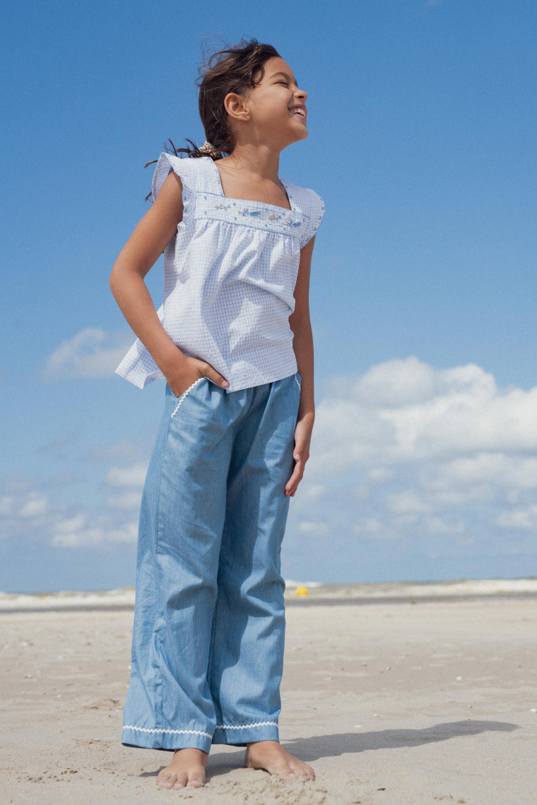 Malibu fluid pants in chambray