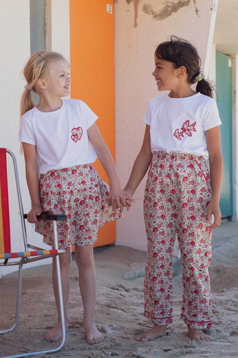 Tee-shirt coeur en Liberty