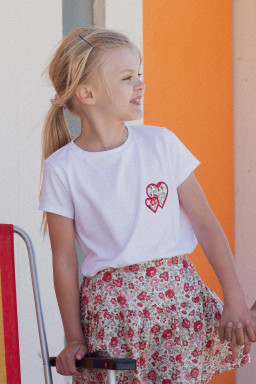 Tee-shirt coeur en Liberty