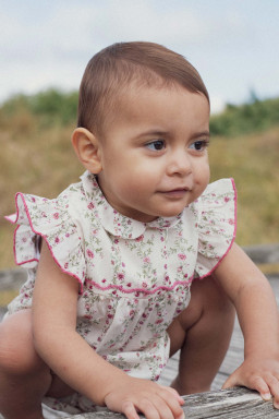 Barboteuse Gilda brodée Roses farandole