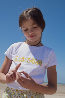 Baby T-shirt AMOUR in Liberty