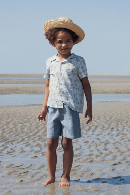 Chemise Caraibe palmiers bleus