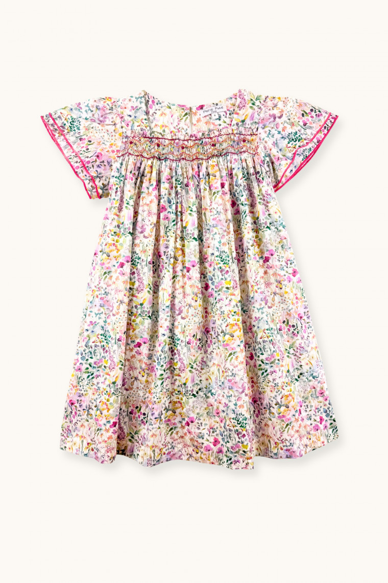 Ornella hand-smocked dress in Liberty