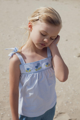 Top Adelie brode au point de croix