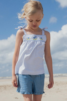 Top Adelie brode au point de croix