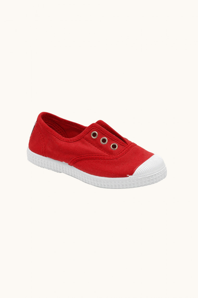 Cienta Slip-On Canvas Sneakers Red