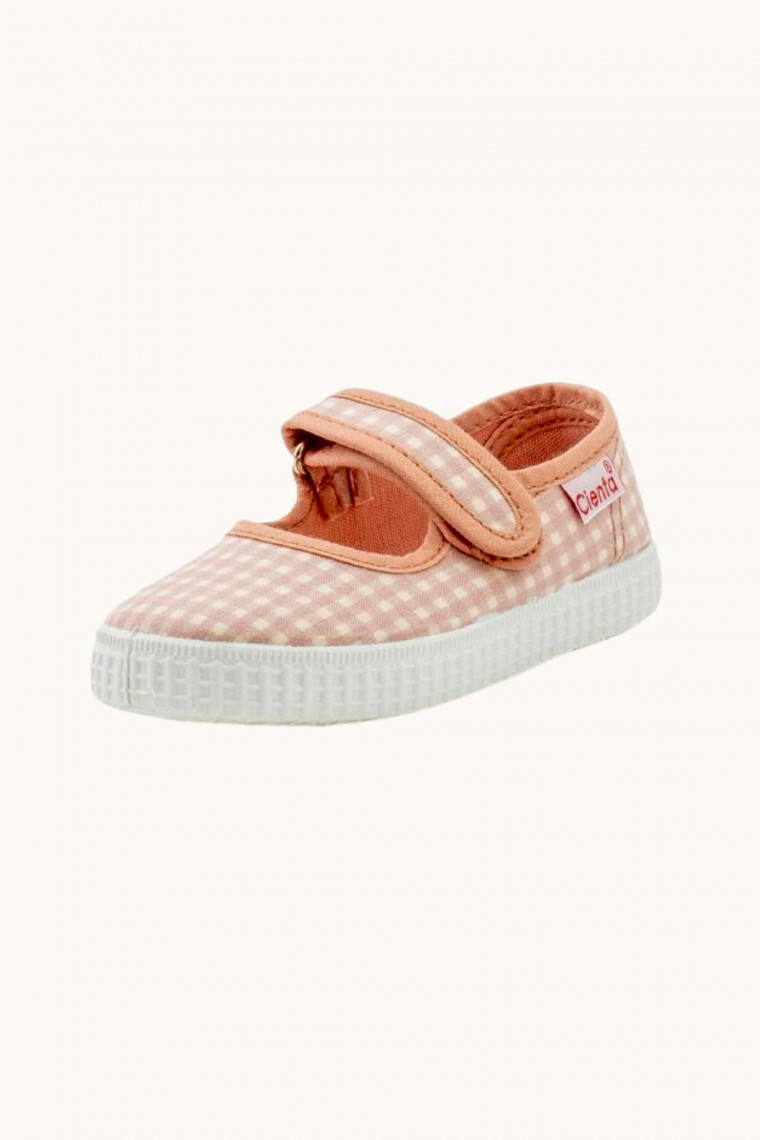 Cienta mercedes shoes light pink gingham